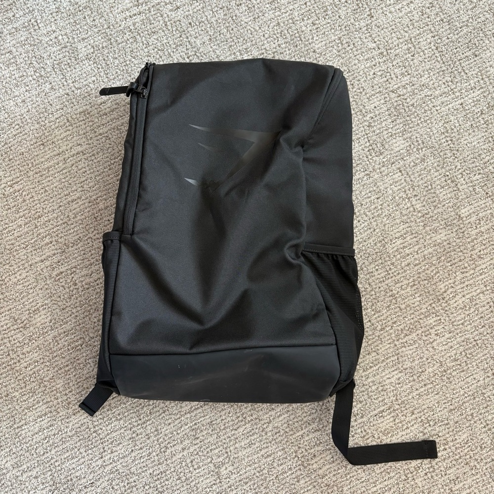 Gymshark Sharkhead Backpack Black with Side Pouches✅